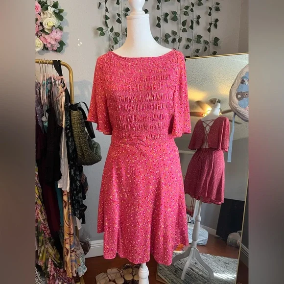 NWT free people Florence mini dress// Pink// Free People// medium - Picture 4 of 7